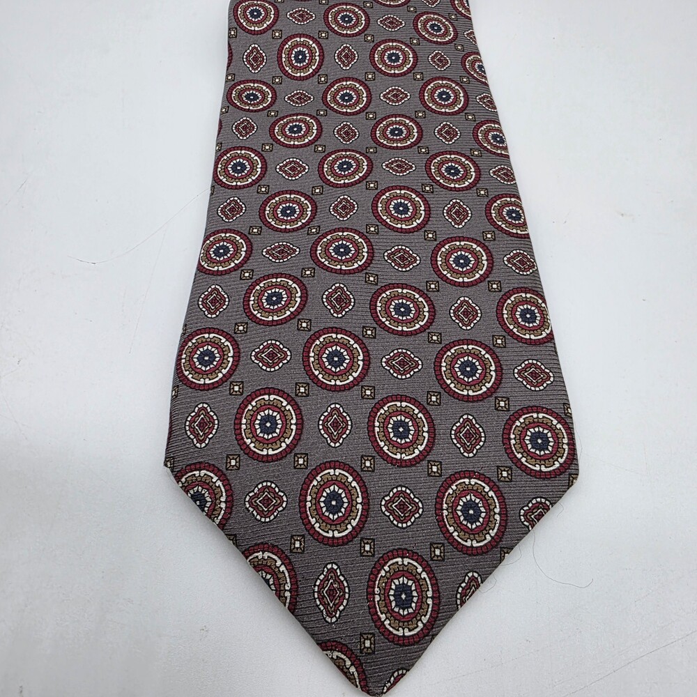Barrington Men's 100% Silk Neck Tie Made in the USA Blue/Red/Grey 58x3.5